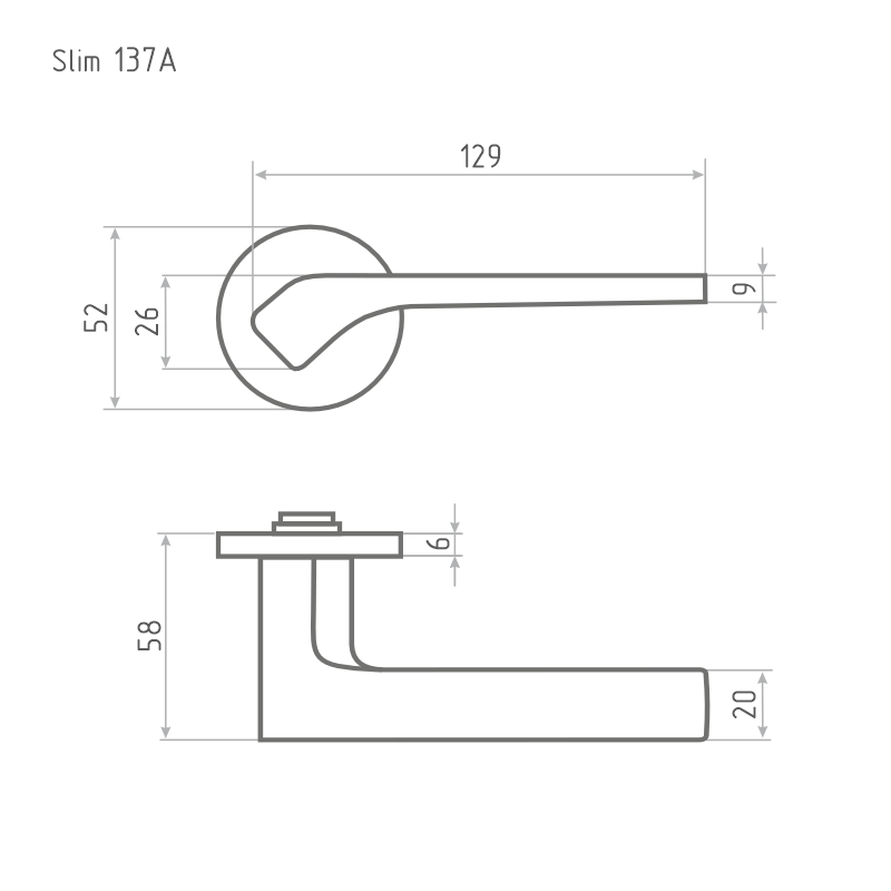 Ручка дверная Slim 137А графит