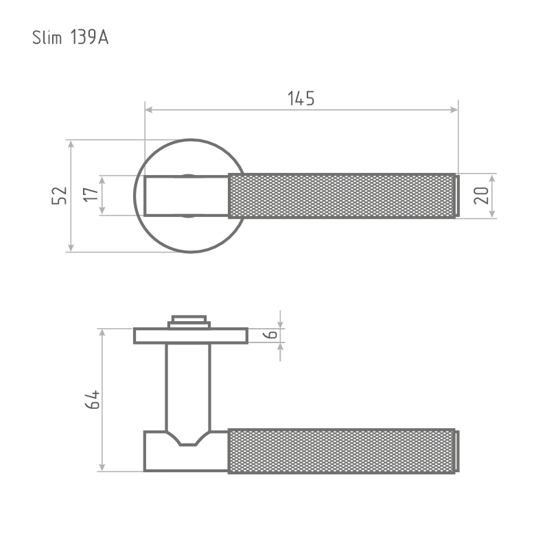 Ручка дверная Slim 139А золото