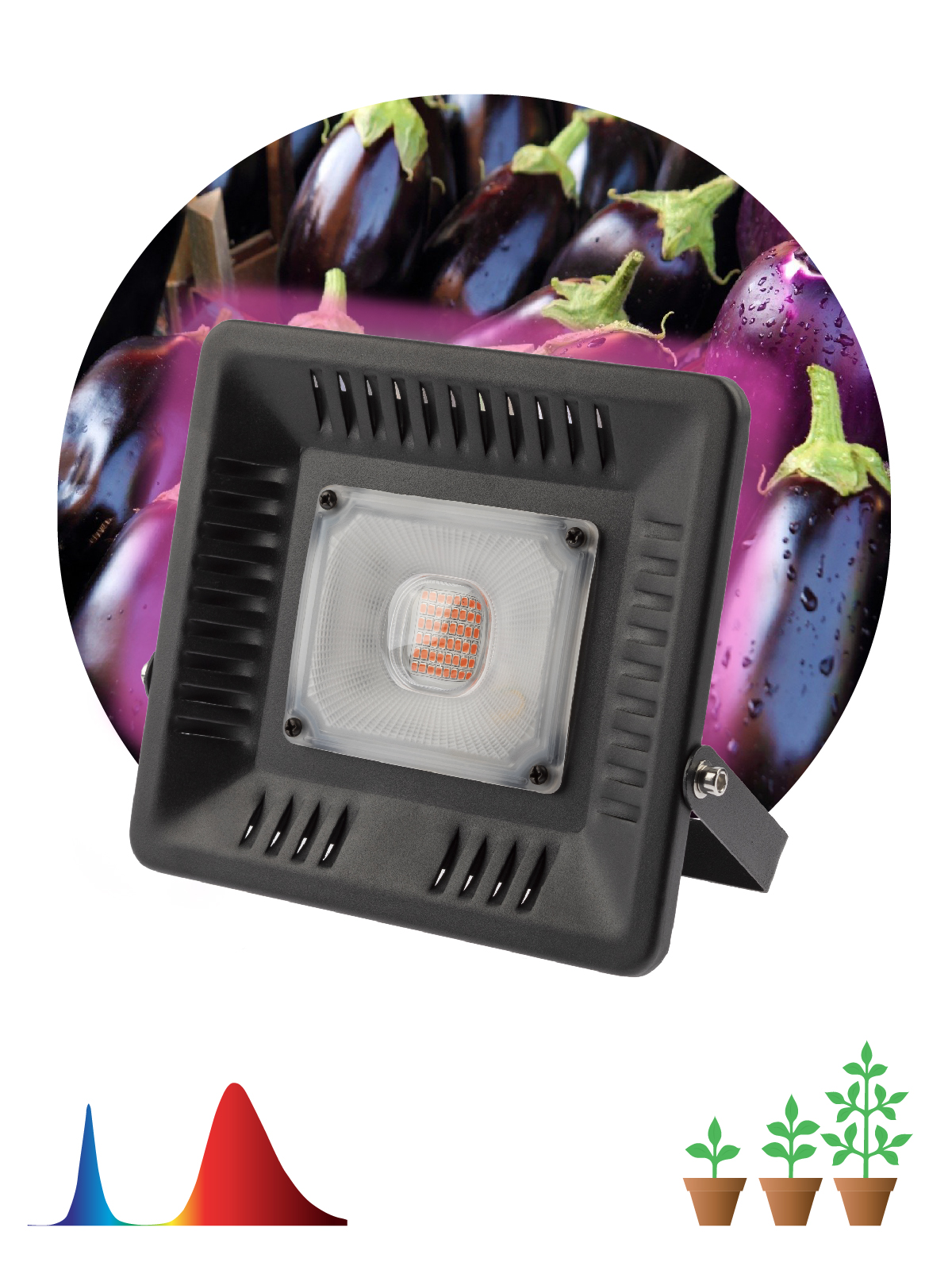 Фитопрожектор для растений светодиодный Эра FITO-50W-LED-BLUERED для цветения и плодоношения 50Вт