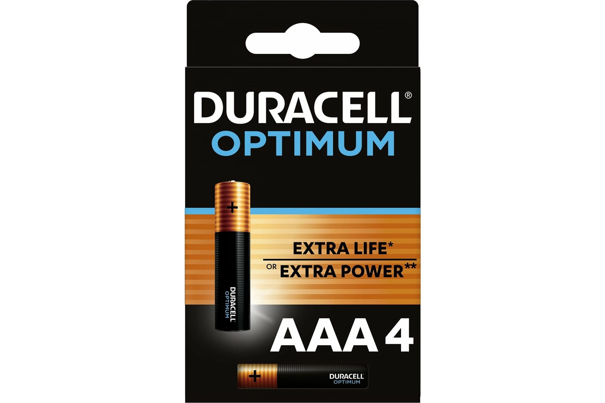 Батарейки Duracell LR03-4BL Optimum ААА алкалиновые 1,5v 4 шт.