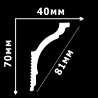 Плинтус потолочный под натяжной потолок 40х70х2000мм арт.GPX-8
