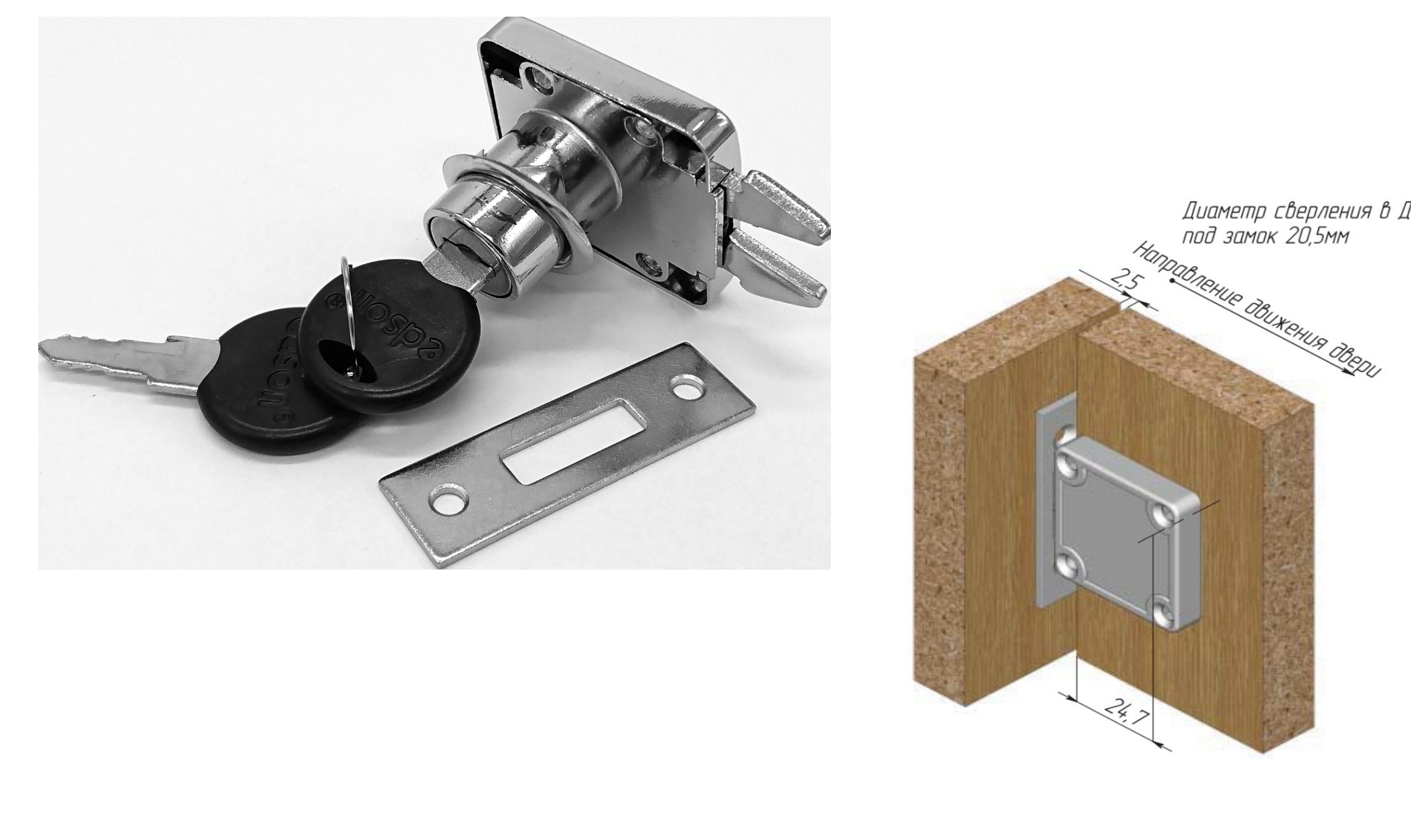 врезной замок для сдвижной двери
