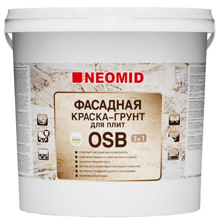Грунт-краска Neomid Proff 3 в 1 для плит OSB 7 кг