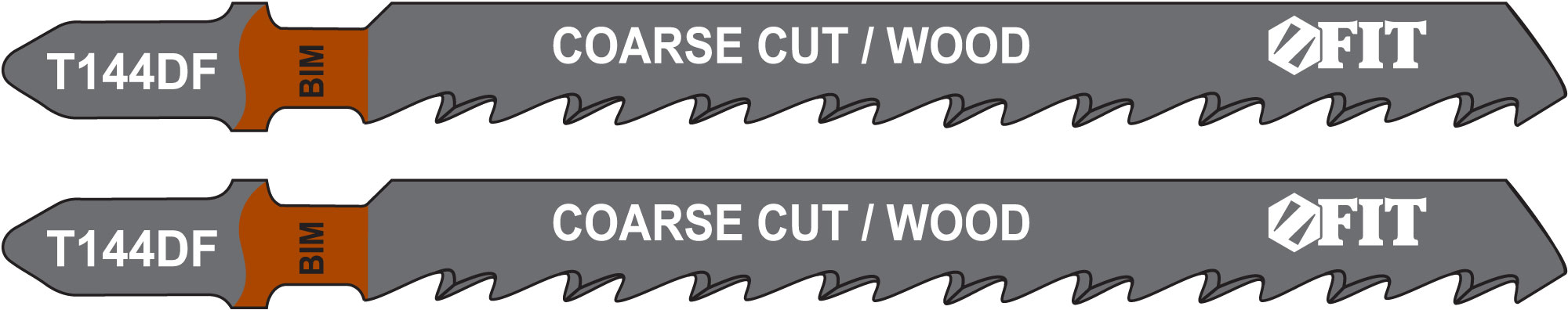Пилка лобзиковая Fit Т144DF, для резки мягкой и твердой древесины, 2 шт