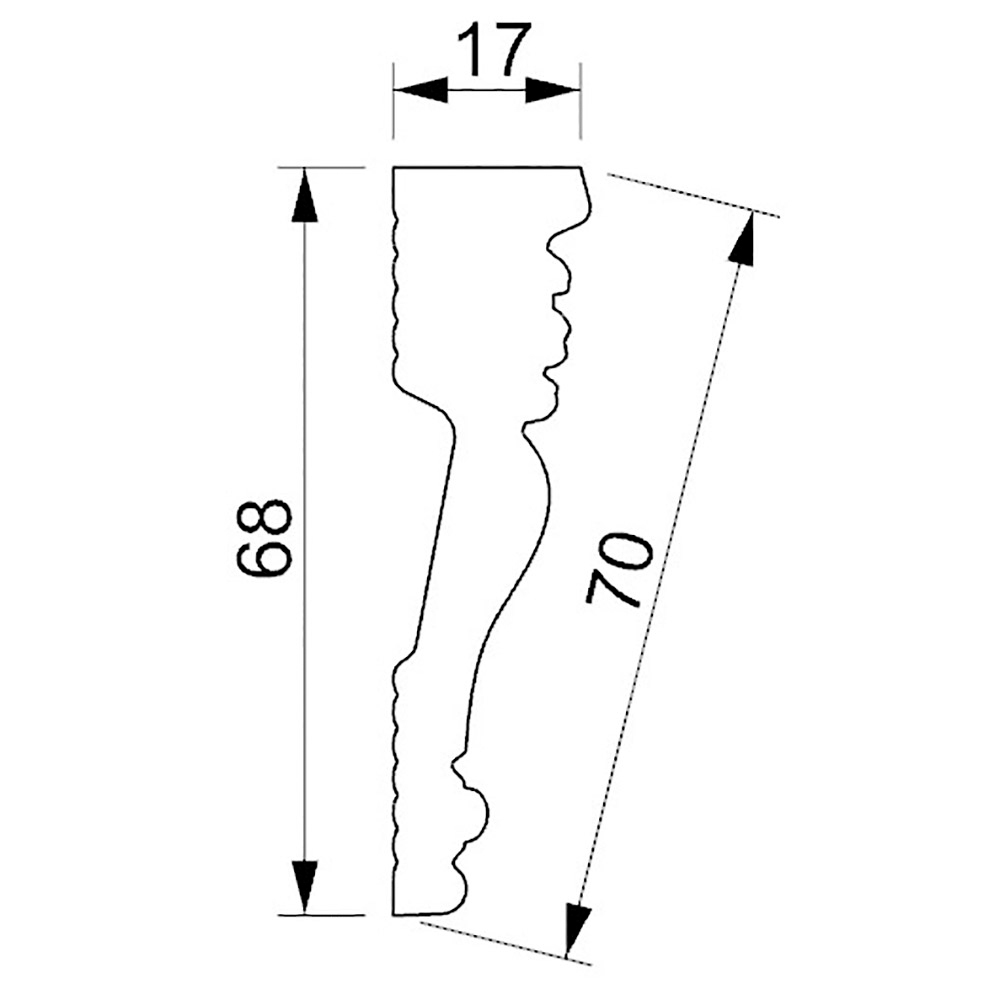 Плинтус потолочный 17х68х2000мм арт.GP-72