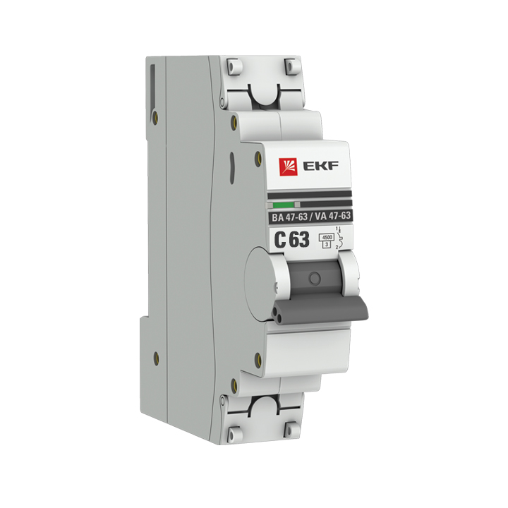 Выключатель автоматический   1п C 63А 4.5кА ВА 47-63 PROxima EKF mcb4763-1-63C-pro