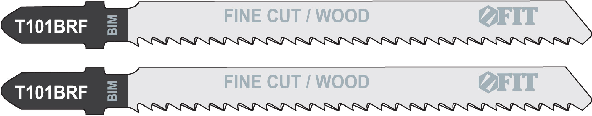 Пилка лобзиковая Fit T101BRF, для резки мягкой и твердой древесины, 2 шт