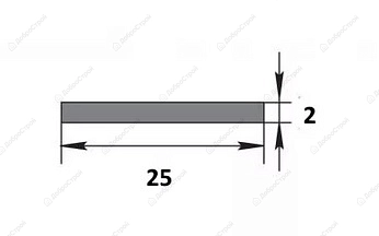 Штанга плоская 25*2 ШПл 03.1000.501л