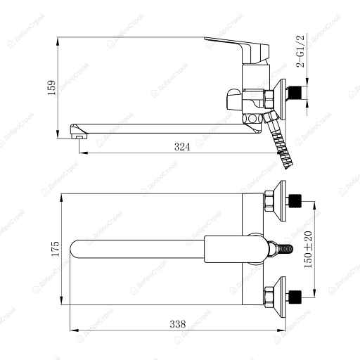 Смеситель для ванной с длинным изливом TOKITO TOK-AMA-1015