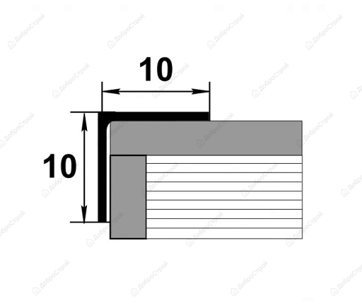 Уголок 10*10 алюминиевый 1м