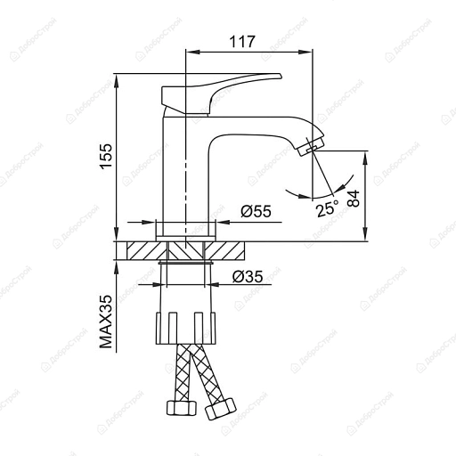 Смеситель для раковины графит F1075-9