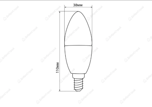 Лампа светодиодная, (9W) 230V E14 6400K, LB-570