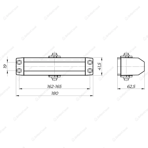 Доводчик Ajax дверной DCTR80-140 (TDR-140) 80-140кг BR, коричневый