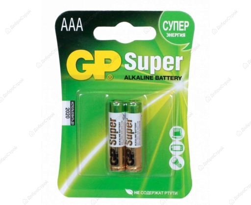 Батарейка алкалиновая GP Super Alkaline 24А ААA - 2 шт. на блистере