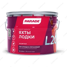 Лак алкидно-уретановый Parade L20 яхтный полуматовый 10 л