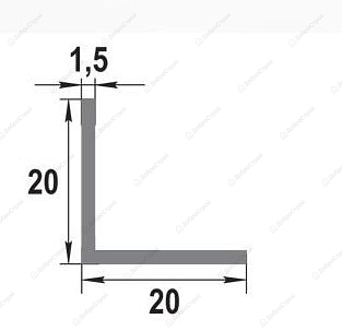 Профиль уголок 20*20*1,5 Уп 06.2000.501л