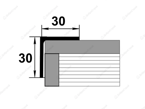 Уголок 30*30 алюминиевый 1м