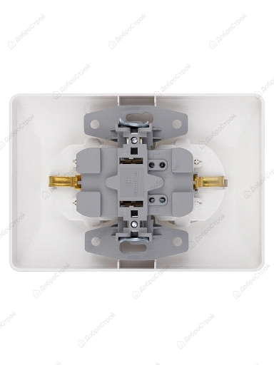 Розетка 2-местная TDM Ильмень 16А белый, с заземлением, с защитными шторками