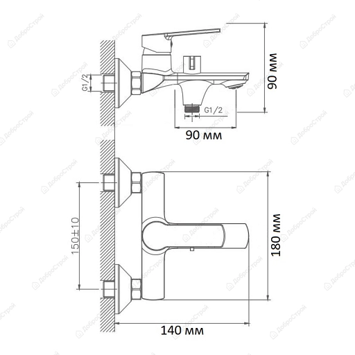 Смеситель для ванны SLS, без гибкого шланга, артикул 30407001